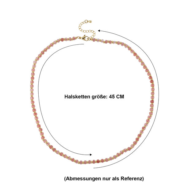 Kirsche Quarz Halskette, flexibel, Reine Legierung Vergoldet ca. 25.00 ct image number 4