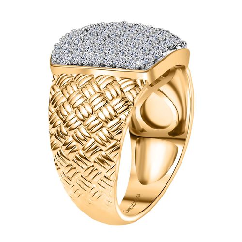 LUXURIANT DIAMOND - Lab Grown Diamant SI-GH SGL zertifiziert Ring 925 Silber 750 Gelbgold Vermeil (Größe 21.00) ca. 1.00 ct image number 3