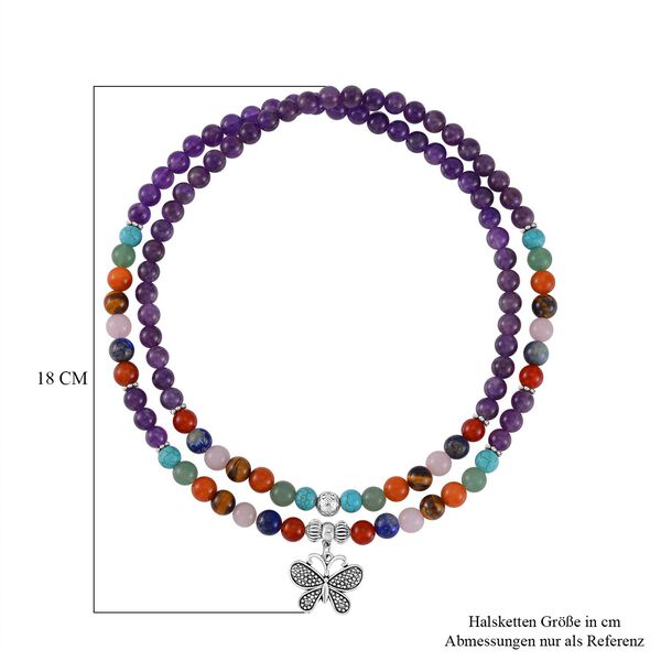 Mehrfarbig Edelsteine Schmuckset Reiner Edelstahl Schwarz oxidiert und Legierung Schwarz oxidiert ca. 540.00 ct image number 6