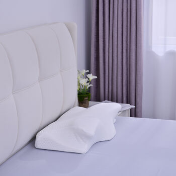 Orthop&auml;disches Kissen aus Memory Foam, Gr&ouml;&szlig;e 61x12x35 cm, Wei&szlig;