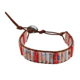 Imperial Jaspis Armband ca. 19 cm Schwarz oxidiert ca. 70.00 ct