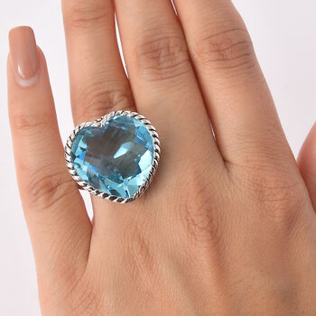 Sajen Silber - AAA Paraiba Quarz Ring 925 Silber rhodiniert (Gr&ouml;&szlig;e 17.00) ca. 25.05 ct