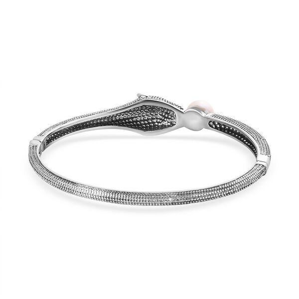 S&uuml;&szlig;wasserperle und schwarzer Spinell-Armreif image number 5