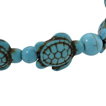Flexibles blaues rekonstituiertes Howlith Armband, Schildkr&ouml;ten-Design - 75 ct.