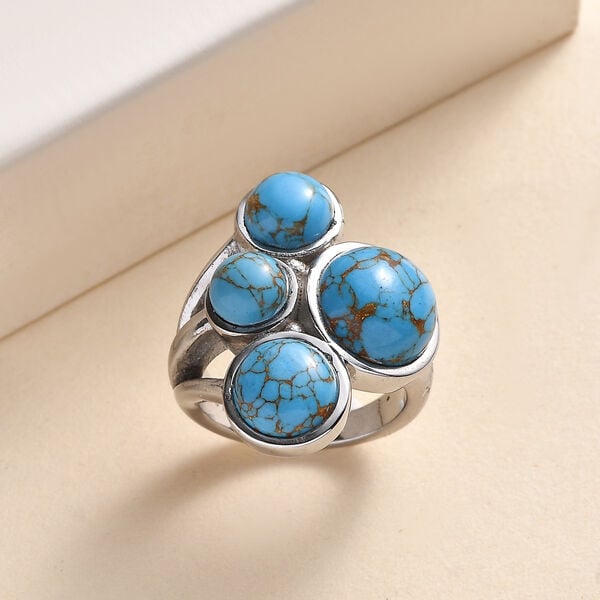 Blauer Türkis-Ring - 7,72 ct. image number 1