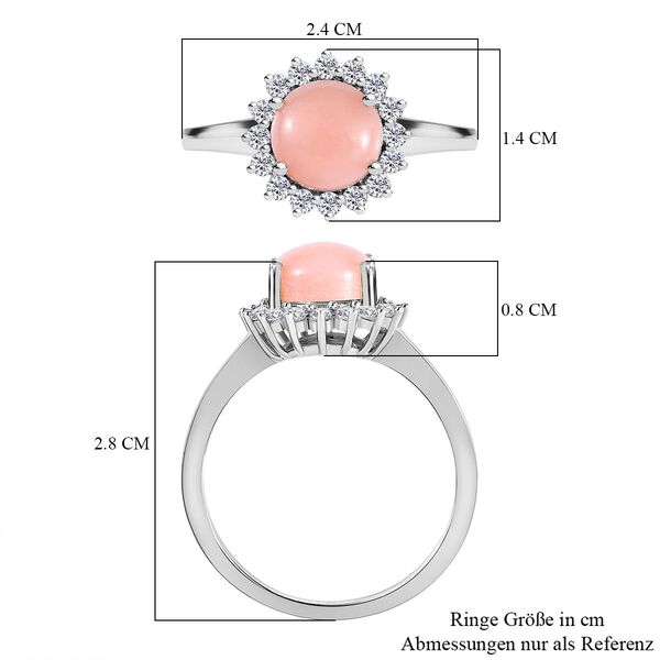 AA rosa Opal und Zirkon Ring - 2,26 ct. image number 7