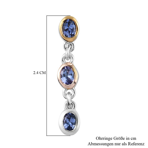 Tansanit-Ohrh&auml;nger, 925 Silber dreifarbige Beschichtung ca. 1,07 ct&nbsp; image number 5