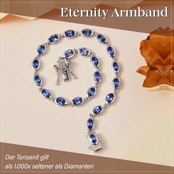 AAA Tansanit Armband ca. 19 cm 925 Silber rhodiniert ca. 5,94 ct.