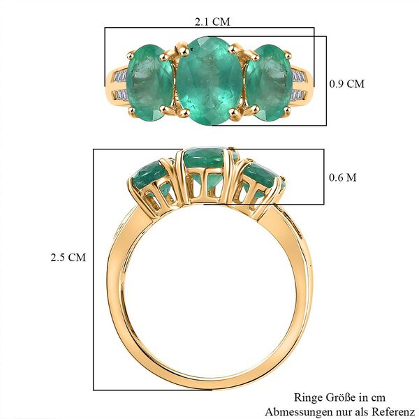 AAA Kagem sambischer Smaragd und Diamant Ring in 585 Gold - 2,90 ct. image number 5