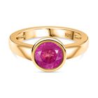 AAA Ilakaka Rosa Saphir (Fissure gef&uuml;llt) Ring 925 Silber 750 Gelbgold Vermeil (Gr&ouml;&szlig;e 19.00) ca. 2,00 ct