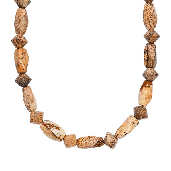 Bild Jasper Halskette ca. 45 cm Nickelfreies Messing platiniert ca. 195.00 ct image number 0