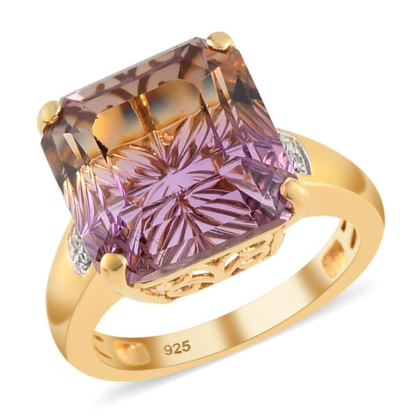 Exklusives Angebot - Premium Ametrin und weißer Zirkon-Ring, 925 Silber vergoldet  ca. 8,77 ct image number 4