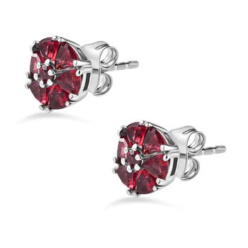 AAA Orissa Rose Granat Ohrringe, 925 Silber platiniert ca. 1.94 ct