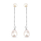 Weiße Süßwasser Perle Ohrringe Nickelfreies Messing