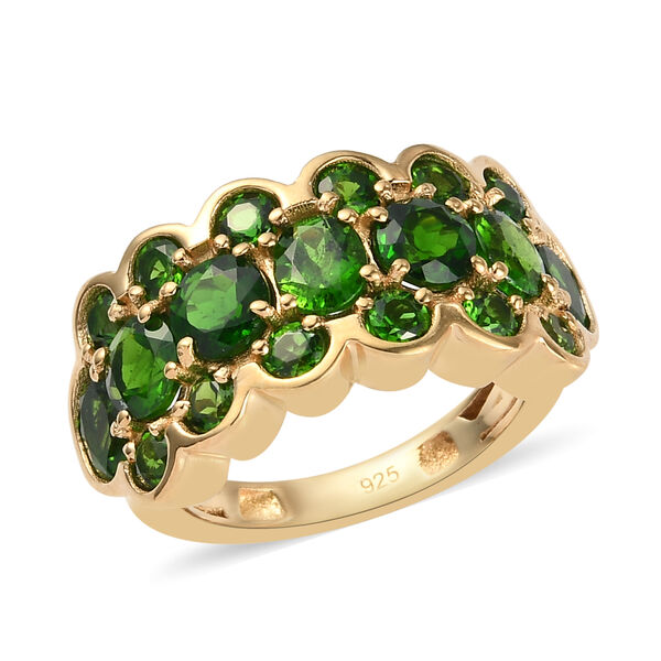 Nat&uuml;rlicher Chromdiopsid Ring 925 Silber vergoldet  ca. 2,47 ct image number 4