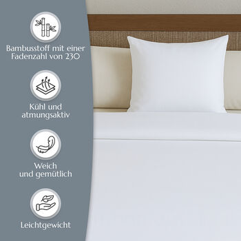 2-teiliges Bettbezug-Set aus 100% Bambus, Wei&szlig;