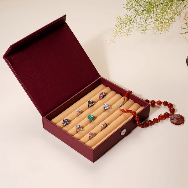 &Ouml;ko-Kunstleder-Ring-Organizer mit Rollenablage, Rot image number 2