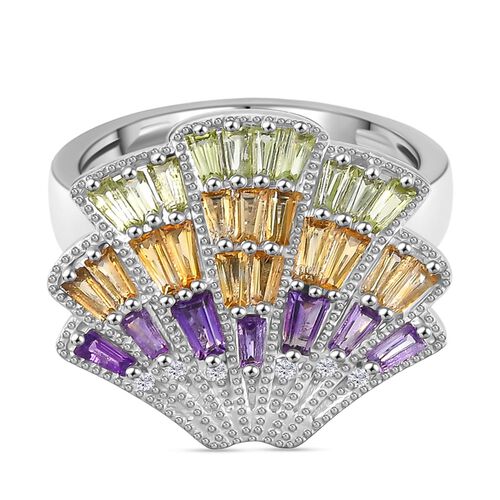 AA Afrikanischer Amethyst, Peridot Ring 925 Silber rhodiniert (Größe 17.00) ca. 1,41 ct image number 0