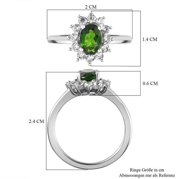 Natürlicher Chromdiopsid und Zirkon-Ring - 1,39 ct. image number 7
