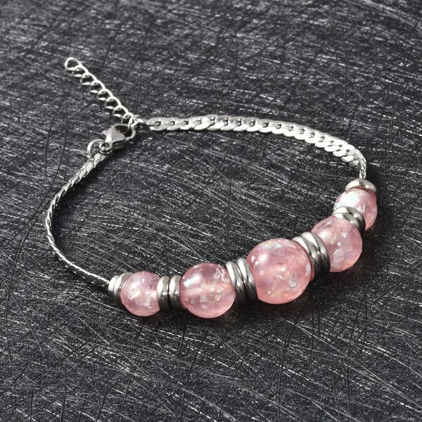 Rosanes Künstlicher-Opal-Armband, ca. 18.5 cm Reiner Edelstahl ca. image number 2