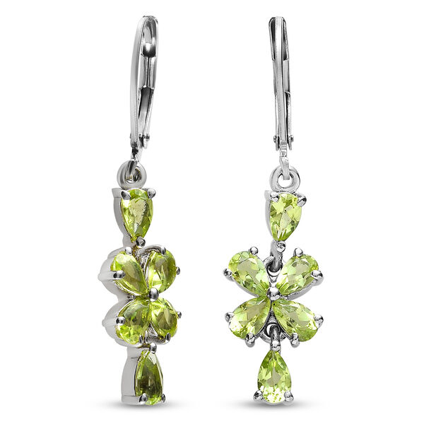 Nat&uuml;rliche Peridot-Ohrh&auml;nge in Silberton, 2,82 ct. image number 4