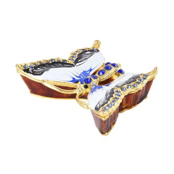 Dekorative Aufbewahrungsdose, wei&szlig;er Schmetterling