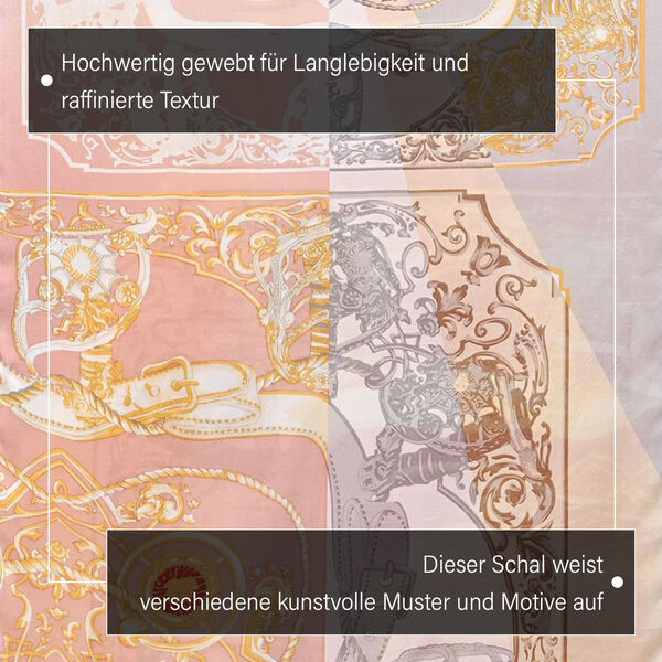 LA MAREY - 100% Maulbeeren-Seidenschal, Chiffon, 55x170 cm, Grau-Rot image number 3