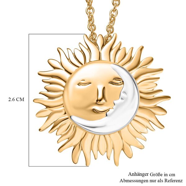 Sonne und Mond Anhänger mit Kette, 925 Silber, vergoldet, ca. 6,26g image number 7