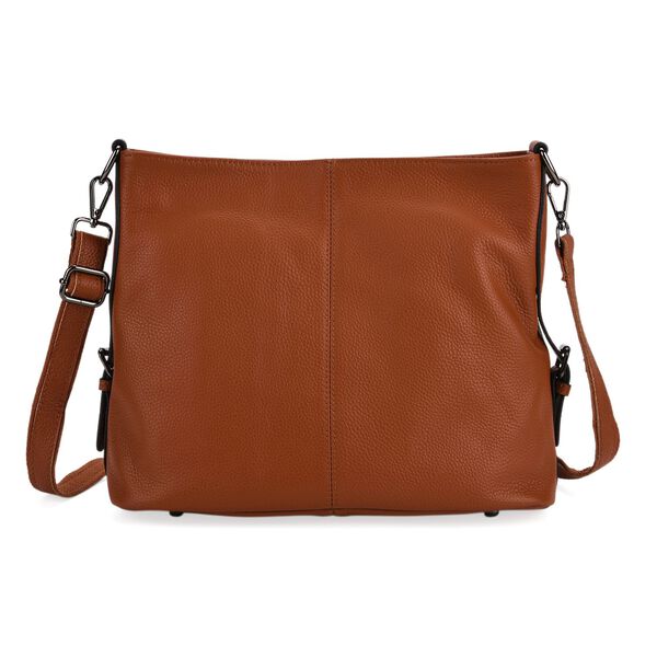 100% Echtleder-Crossbody-Tasche mit 3 Tragevarianten, 32x12x25 cm, Cognac image number 6