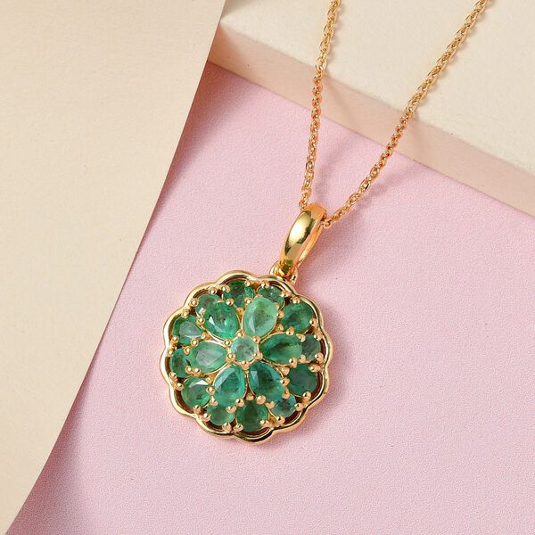 Kagem Sambischer Smaragd Anhänger, 925 Silber vergoldet, ca. 1.77 ct image number 3