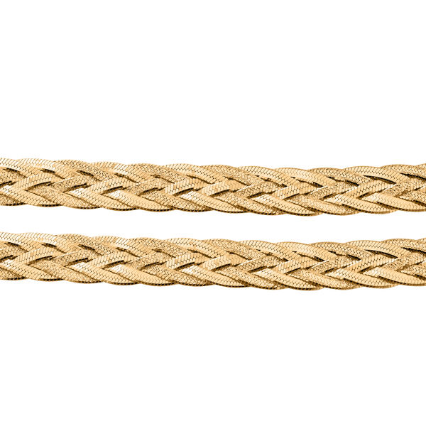 Italienische geflochtene 45cm Kette, 925 Silber vergoldet image number 3