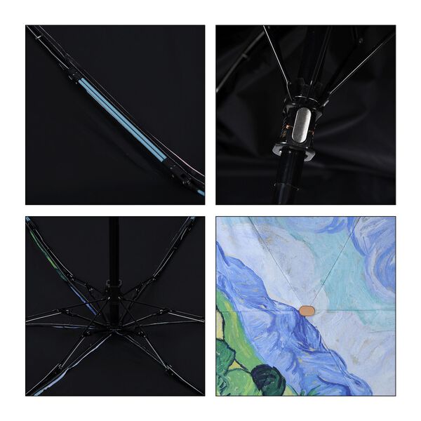Sturmfester Poket-Regenschirm, leichtgewicht 261gr, mit UV-Schutz  91cm, Glasfaser rahmen, van Gogh image number 8
