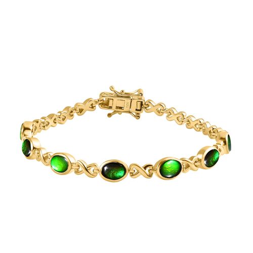 Ammolit Armband, ca. 19 cm, 925 Silber Gelbgold Vermeil ca. 5.42 ct image number 0