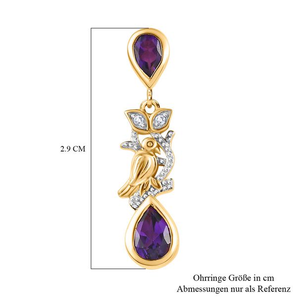 AA Marokkanische Amethyst und Zirkon-Ohrringe - 2,04 ct. image number 6