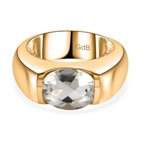 Prasiolith Ring Messing,  (Gr&ouml;&szlig;e 21.00) ca. 2.16 ct