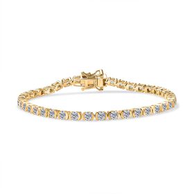 D’Joy Moissanit Armband, 925 Silber 750 Gelbgold Vermeil