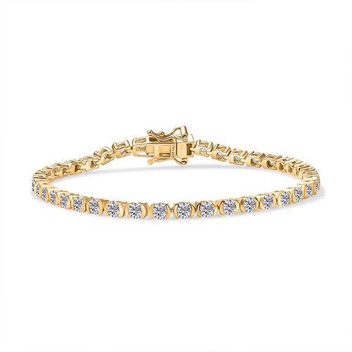 D’joy Moissanit Armband ca. 19 cm 925 Silber 750 Gelbgold Vermeil ca. 5.08 ct image number 0