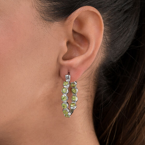 Nat&uuml;rliche Peridot-Creolen, Edelstahl ca. 6.00 ct image number 3