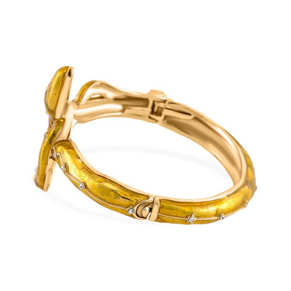 Golden emaillierter wei&szlig;er Kristall-Armreif, 18cm image number 3