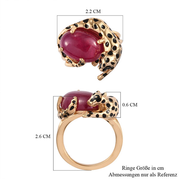 Afrikanisher Rubin(Fissure gef&uuml;llt) Ring 925 Silber vergoldet image number 7