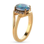 Boulder Opal Triplett und Zirkon Ring 925 Silber vergoldet  ca. 1,35 ct image number 4