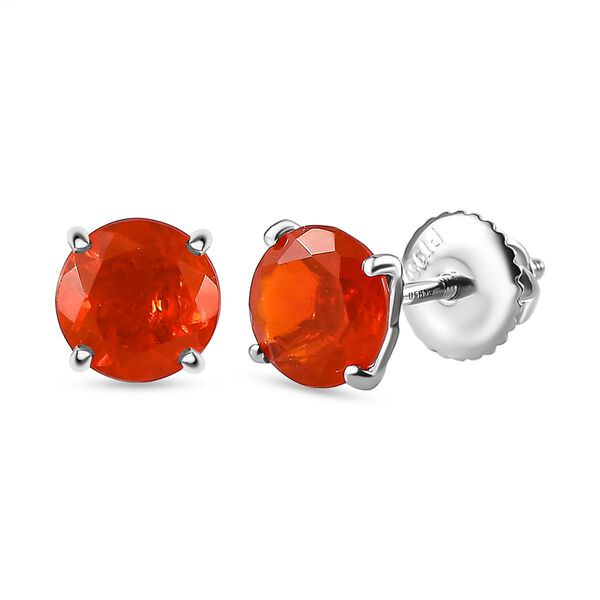 RHAPSODY AAAA mexikanische Kirschfeuer-Opal-Ohrstecker in 950 Platin - 1,26 ct.