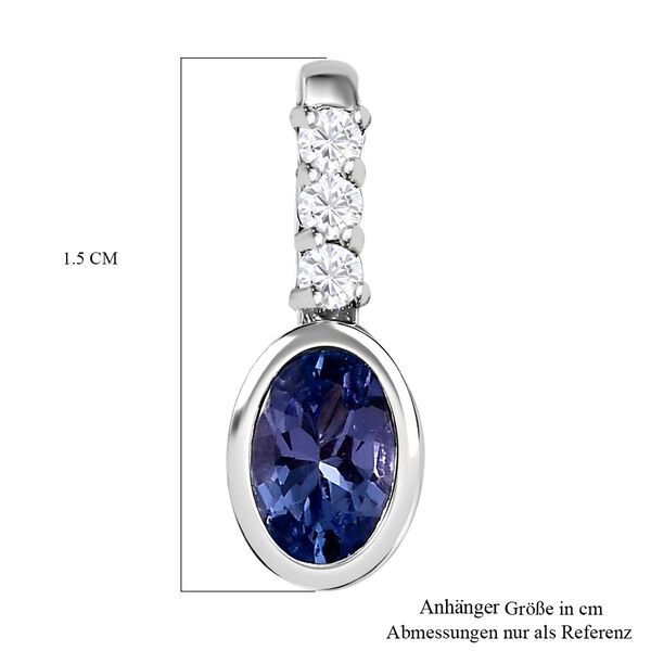 Tansanit und wei&szlig;er Zirkon Anh&auml;nger, ca. 0.53 ct image number 5