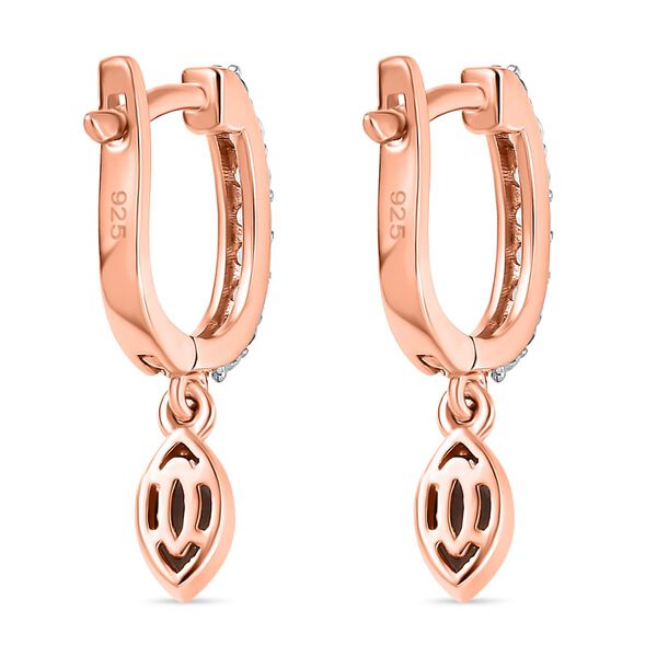 AA Morganit, Wei&szlig;e Zirkon Ohrringe, 925 Silber 750 Ros&eacute;gold Vermeil ca. 0.72 ct image number 5