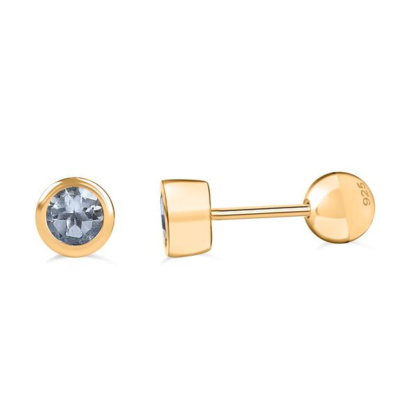 Aquamarin Ohrringe, 925 Silber 750 Gelbgold Vermeil - 0,51 ct. image number 0