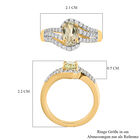 AAA Turkizit und weißer Zirkon-Ring, 925 Silber Gelbgold Vermeil (Größe 16.00) ca. 1,38 ct image number 6