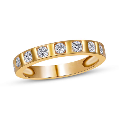 LUSTRO STELLA - Weißer Zirkonia Ring 925 Silber vergoldet  ca. 0,72 ct image number 0