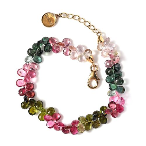 ILIANA zertifiziert und geprüft AAA Multi-Turmalin Armband in 750 Gold, 18+2,5 cm - 35 ct. image number 0