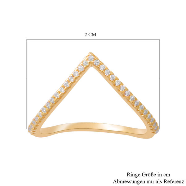LUSTRO STELLA - wei&szlig;er Zirkonia-Ring, 925 Silber vergoldet  ca. 0,29 ct image number 5