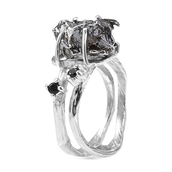 D'Joy Meteorit, Schwarzer Spinell Ring 925 Silber rhodiniert (Größe 18.00) ca. 16,25 ct image number 4